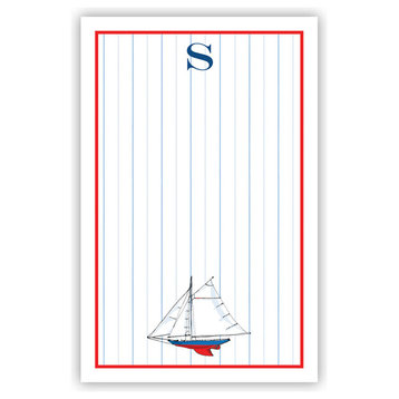 Notepad Sailboat Single Initial, Letter S