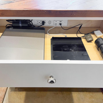 Industrial Garage Bar with In-Drawer Charging Storage