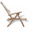 vidaXL Patio Deck Chair Patio Sling Chair with Headrest for Deck Beach Bamboo