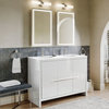 Esconde Bath Vanity, High Gloss White, 48", Double Sink, Freestanding