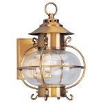 Livex Lighting - Harbor Outdoor Wall Lantern, Flemish Brass - Accent your outdoor decor with this beautiful lantern from the Harbor collection. Inspired by early lighting designs from port towns, this charming outdoor wall lantern features a solid brass construction in a flemish brass finish, while hand blown clear glass provides a gentle diffusion.
