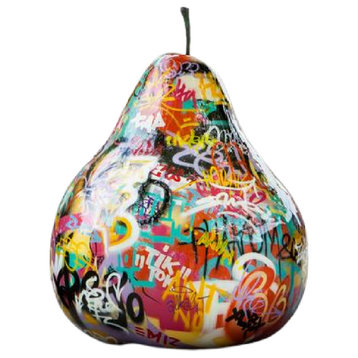 Pear Ceramic Sculpture | Andrew Martin Graffiti, 23" X 24"