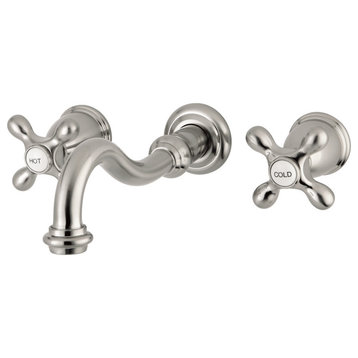 KS3028AX Restoration Two-Handle Wall Mount Tub Faucet, Brushed Nickel