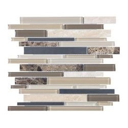 Random Strip Glass - Stone - Stainless - Woodland Park - Tile