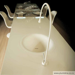 Goccia Low Basin Mixer R197mm Spout - Bathroom Basins