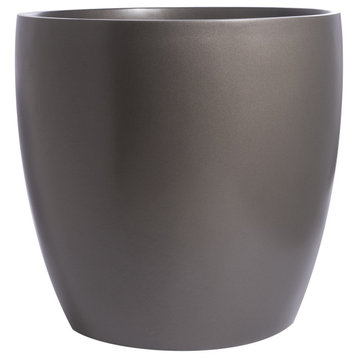 Napa Round Cylinder Planter, Gray, 13.5"x13.75"