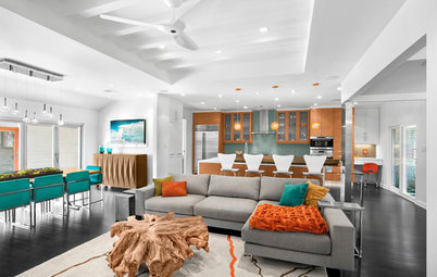 Houzz Tour: Citrus and Teal Energize a Midcentury Ranch
