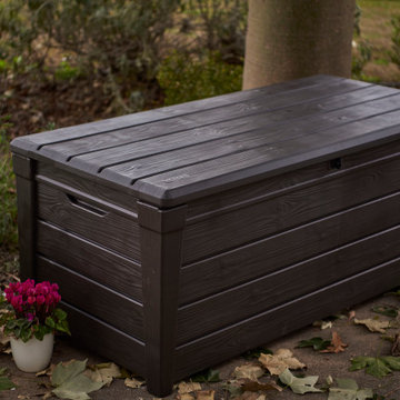 Brightwood 120 Gallon Outdoor Deck Box by Keter, Brown