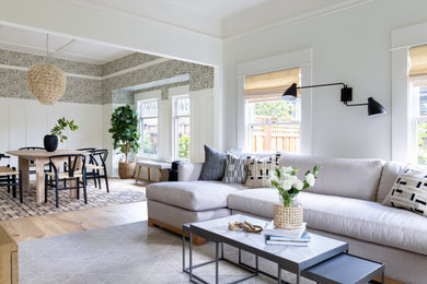 Inspiration for a transitional family room remodel in San Francisco