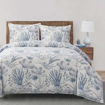 Oceania Coastal Comforter Set, 3-Piece, Blue, Super Queen