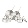 7-ply Titanium 10-Piece Cookware Set with Stainless Steel Lids, Mirror Finish