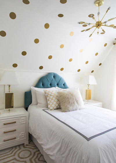 Room of the Day: White Paint and Gold Polka Dots Save a ...