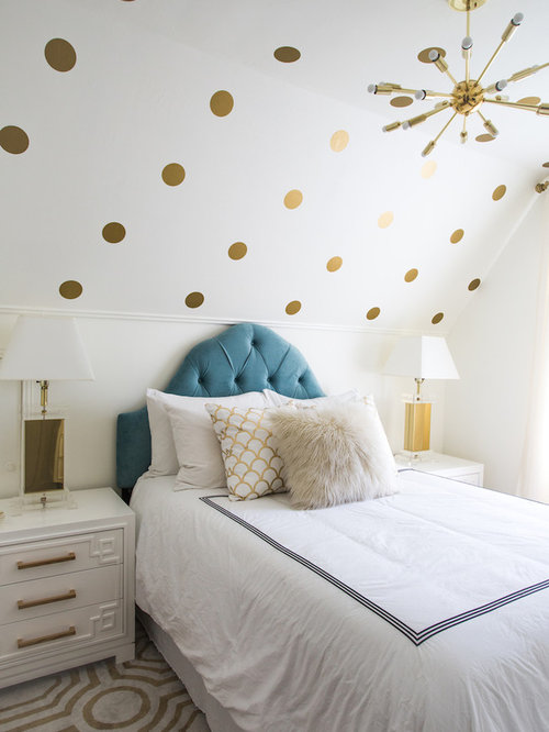 White And Gold Bedroom | Houzz