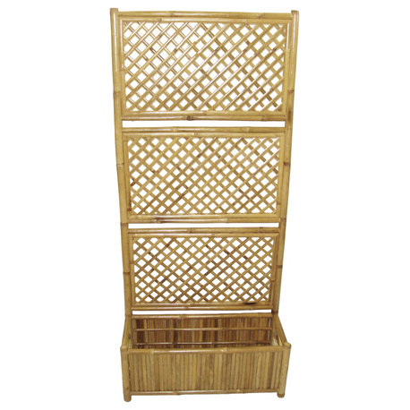 Bamboo Planter With Trellis