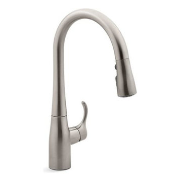 Kohler Simplice Kitchen Faucet w/ 15-3/8" Pull-Down Spout, Vibrant Stainless