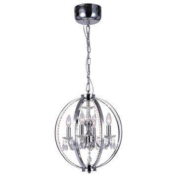CWI LIGHTING 5025P16C-4 4 Light Up Chandelier with Chrome finish