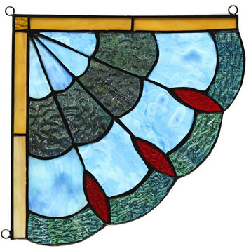 CHLOE Mei Victorian Tiffany-glass Window Panel 8" Wide