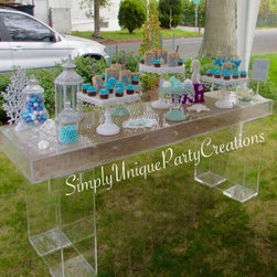 Desk - bridal table clear lucite with modular top - Furniture