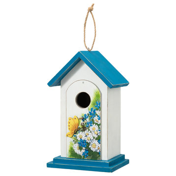 Distressed Solid Wood Daisy Birdhouses