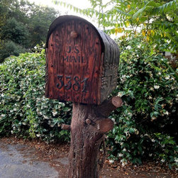 Rustic mailbox with cedar door - Mailboxes