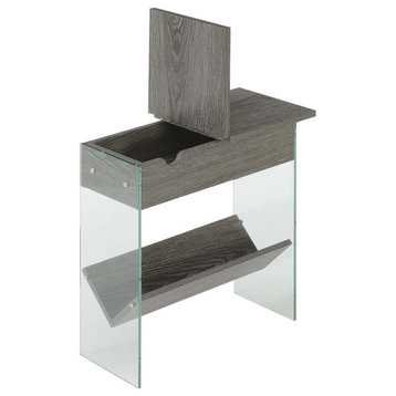 Soho Flip Top End Table With Charging Station And Shelf