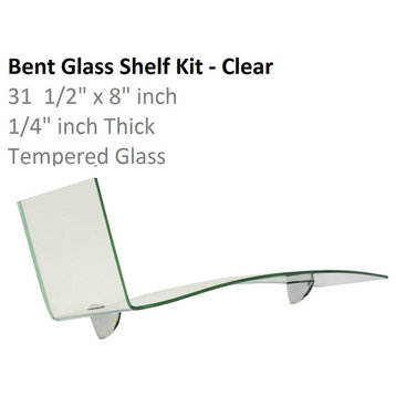 Bent Glass Shelf Chase series, 1/4 Thick with Brackets