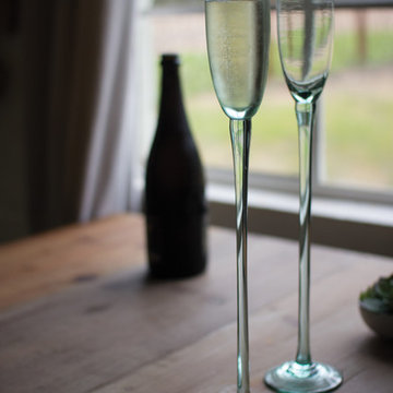 Set of 6 Recycled Glass Sky High Champagne Flutes