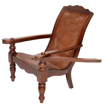 Teak & Rattan Plantation Chair