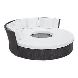 3 Pc Circular Outdoor Daybed Set In Mocha Tropical Pc Circular Outdoor Daybed Set In Mocha