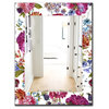 Designart Pink Blossom 47 Traditional Frameless Wall Mirror, 24x32
