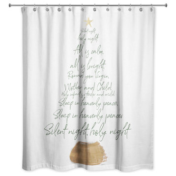 Silent Night Tree 71x74 Shower Curtain