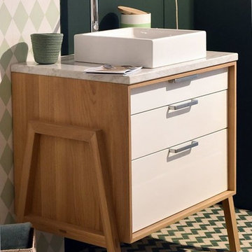 STRUCTURE by Line Art Bathroom Vanity in Solid Oak