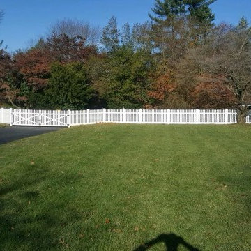 White Vinyl Fencing and Custom Built Gate