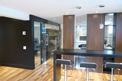 Large trendy family room photo in Montreal