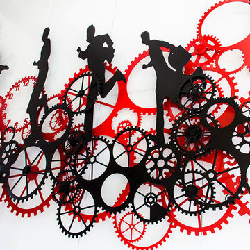 The Establishment of Uri's HUGE Wall Sculpture at Levinstein Tower