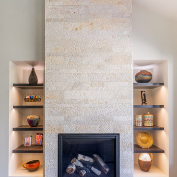 A fireplace that owns the room
