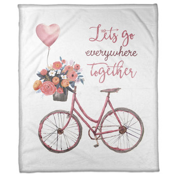 Let's Go Everywhere Together 50x60 Coral Fleece Blanket