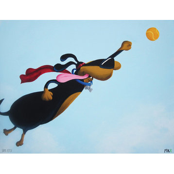 Marmont Hill, "Super Fetch" by Mike Taylor Painting on Wrapped Canvas, 52x40
