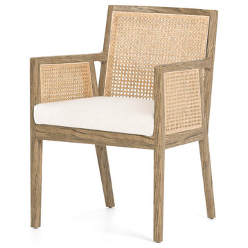 Antonia Dining Arm Chair-Savile Flax-Toasted Parawood