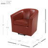 Hayden Swivel Accent Arm Chair, Pumpkin, Bonded Leather