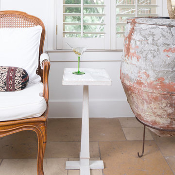White Tapered Leg Drink Table