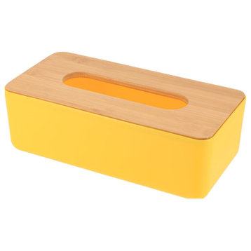 Yellow Padang Rectangular Tissue Box Cover Dispenser Bamboo