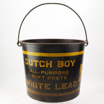 Consigned, Antique Dutch Boy Paint Bucket Advertising Sign