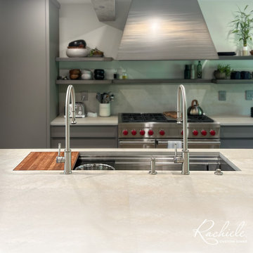 57" Custom Textured Stainless Steel Sink for Remodel