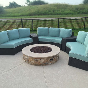 Travertine Splitface Stone Gas Firepit