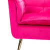Contemporary Velvet Armchair, Fuchsia