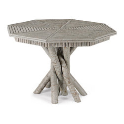 Rustic Octagonal Table #3102, Pewter Finish,  by La Lune Collection - Dining Tables