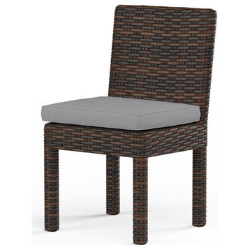 Montecito Armless Dining Chair, Canvas Natural With Self Welt