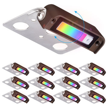 12-Pack 4" Low Voltage RGB LED Stair Lights, Hardscape Step Light Muti-color