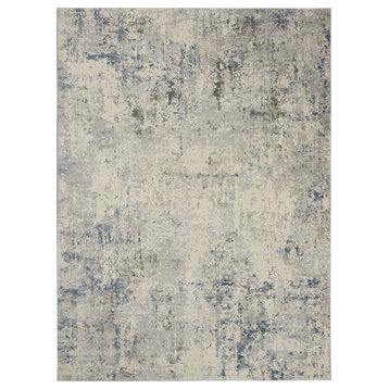 Nourison Rustic Textures 7'10" x 10'6" Ivory/Grey/Blue Modern Indoor Area Rug